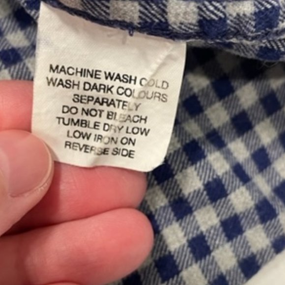 JOE FRESH Blue & Gray 100% Cotton Plaid Button Shirt ~ Size Small - Picture 10 of 14